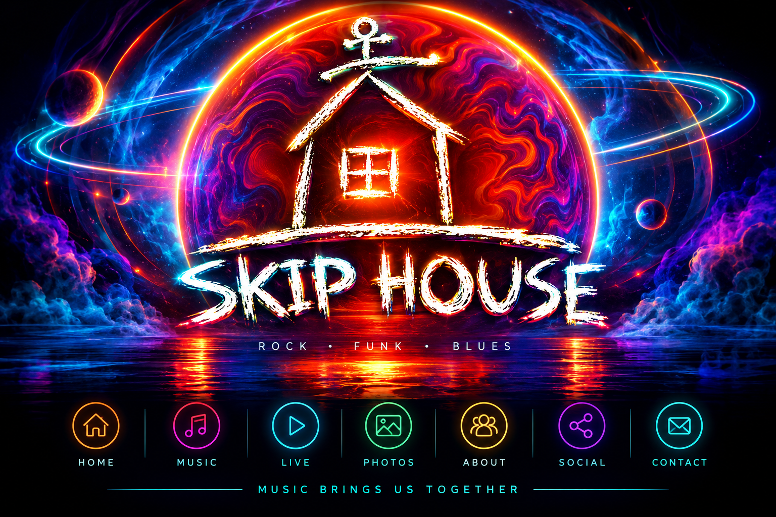 Skip House futuristic psychedelic band artwork
